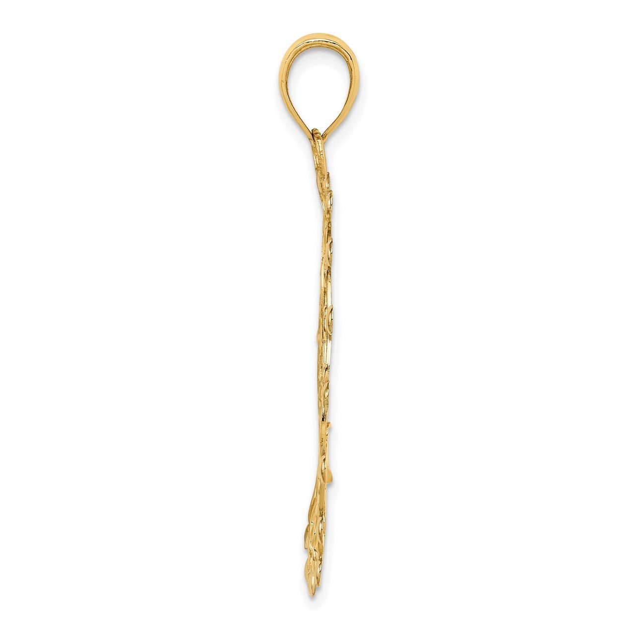 14k Rhodium Diamond Cut Filigree Pendant-1