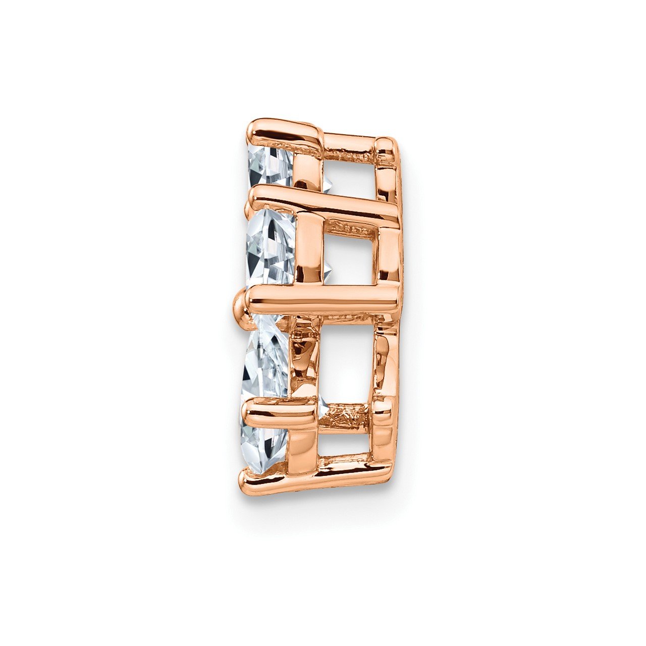 14K Rose Gold Flower Chain Slide D E F Pure Light Moissanite-1