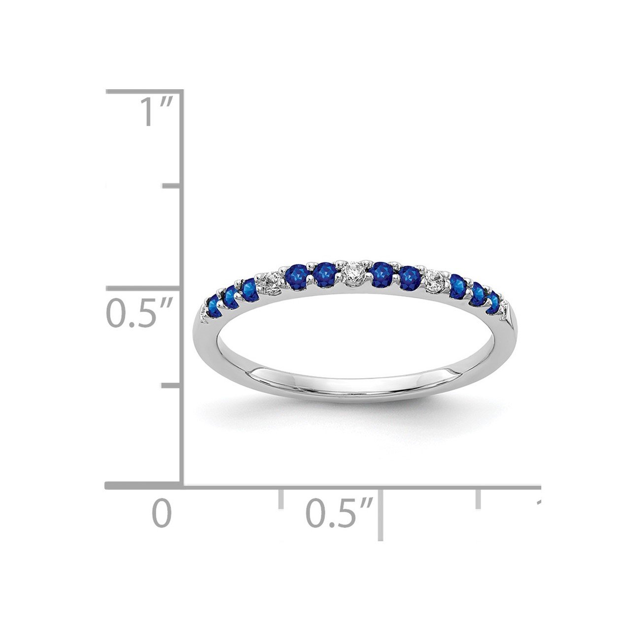 14k White Gold Diamond and Sapphire Band-3