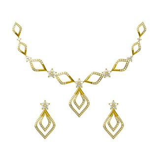 14K Yellow Gold 5.156 ct. Diamond Necklace/2.412 ct. Earrings Set