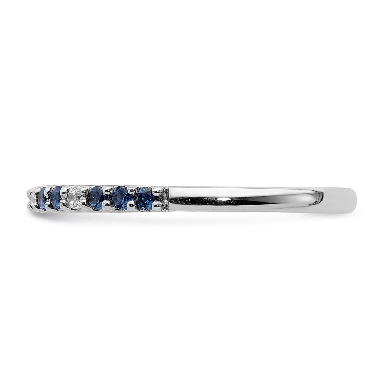 14k White Gold Diamond and Sapphire Band-2