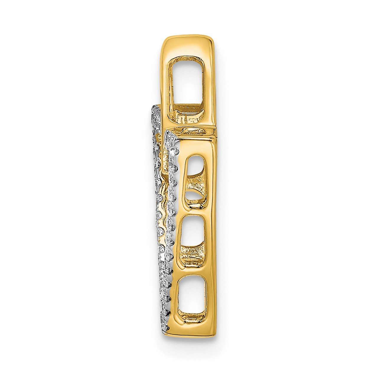 14k Polished Double Triangle Diamond Chain Slide-1