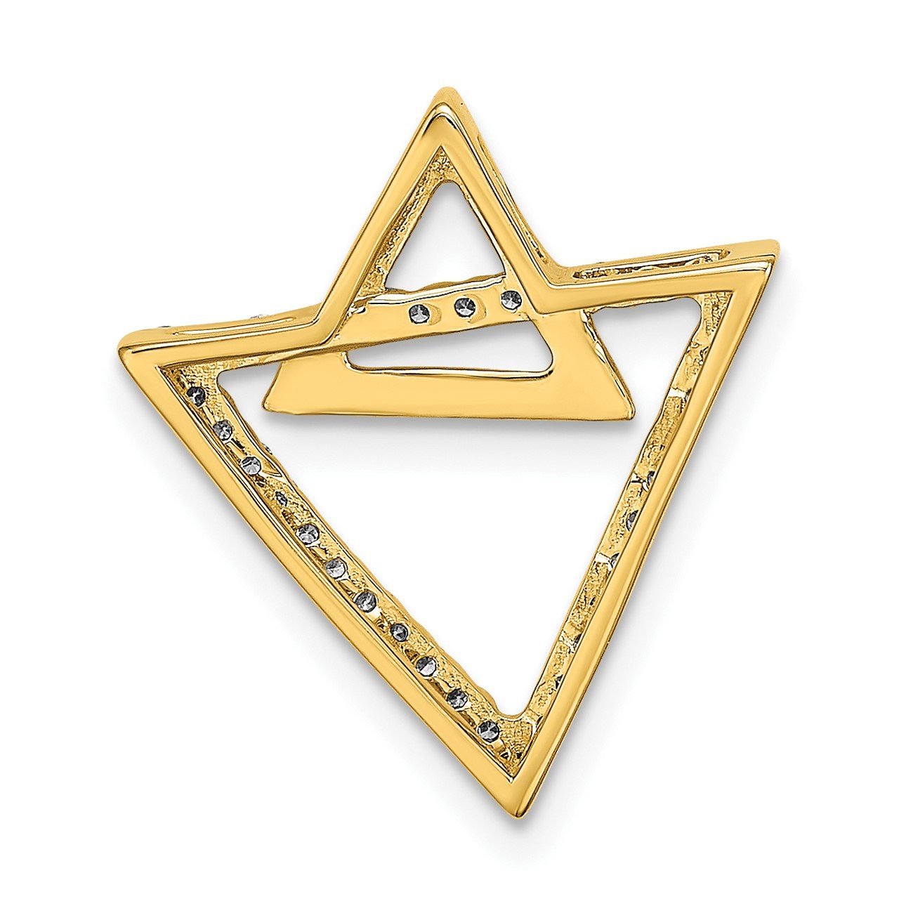 14k Polished Double Triangle Diamond Chain Slide-2