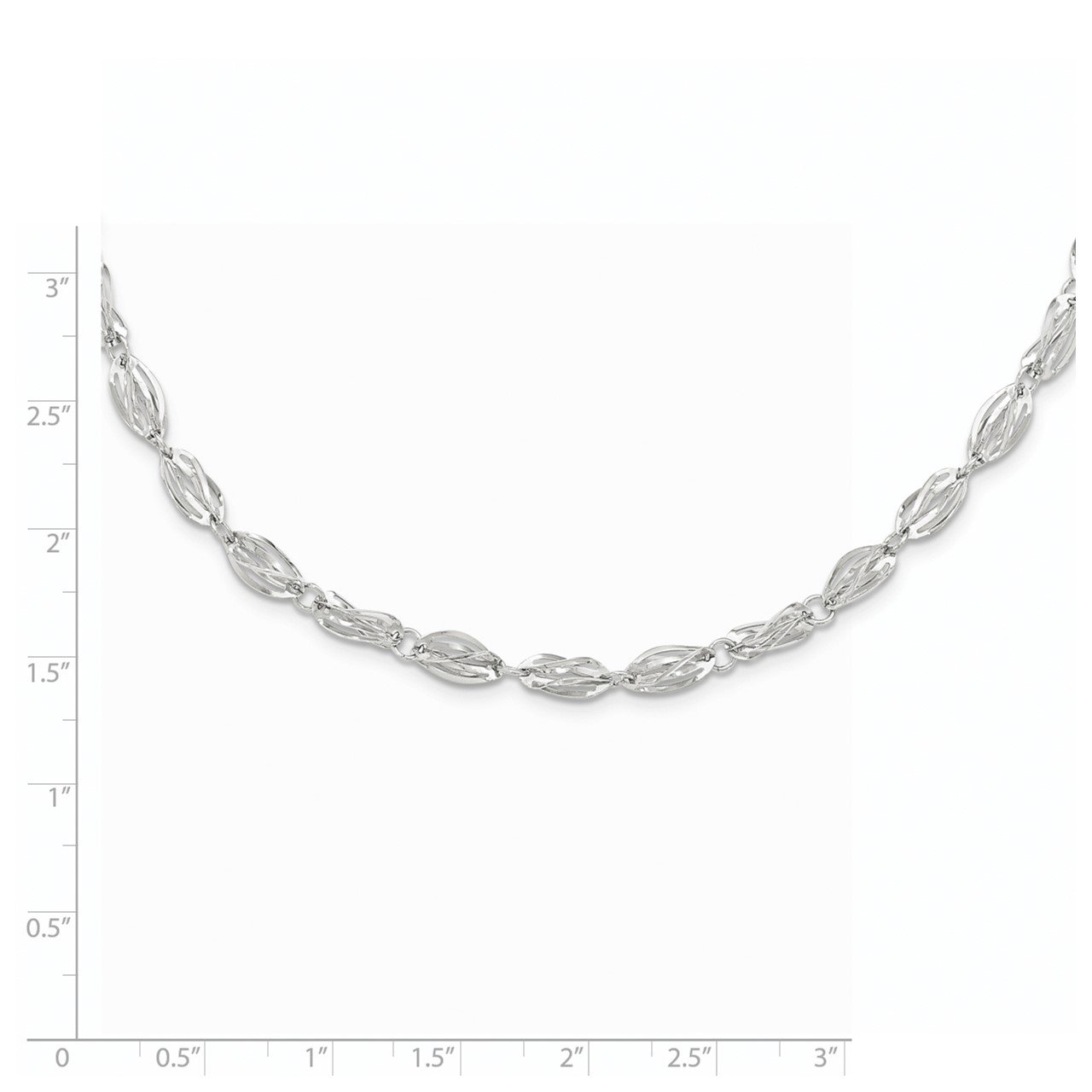 14K White Gold Fancy Link Necklace-1