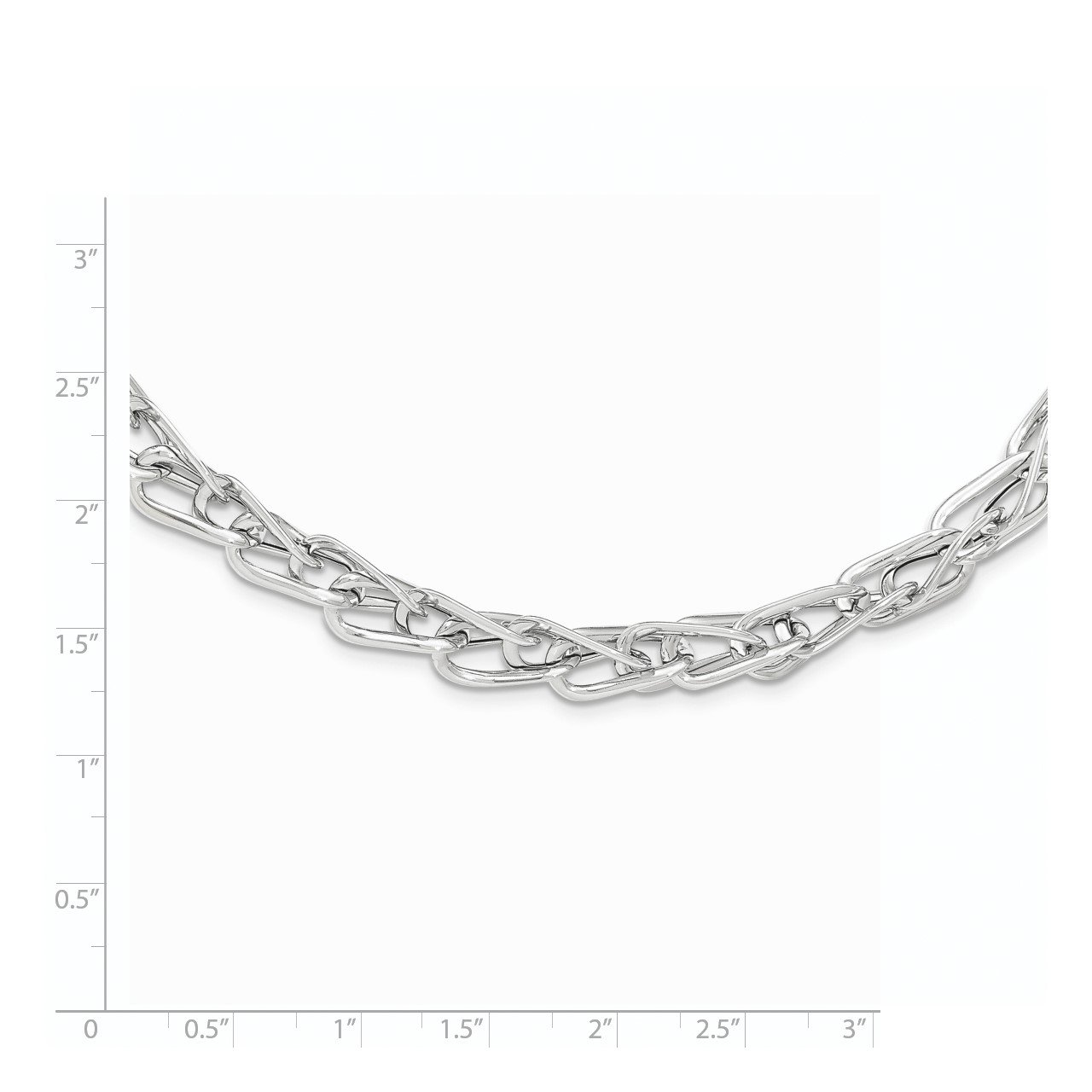 14k White Gold Polished Fancy Link Necklace-1