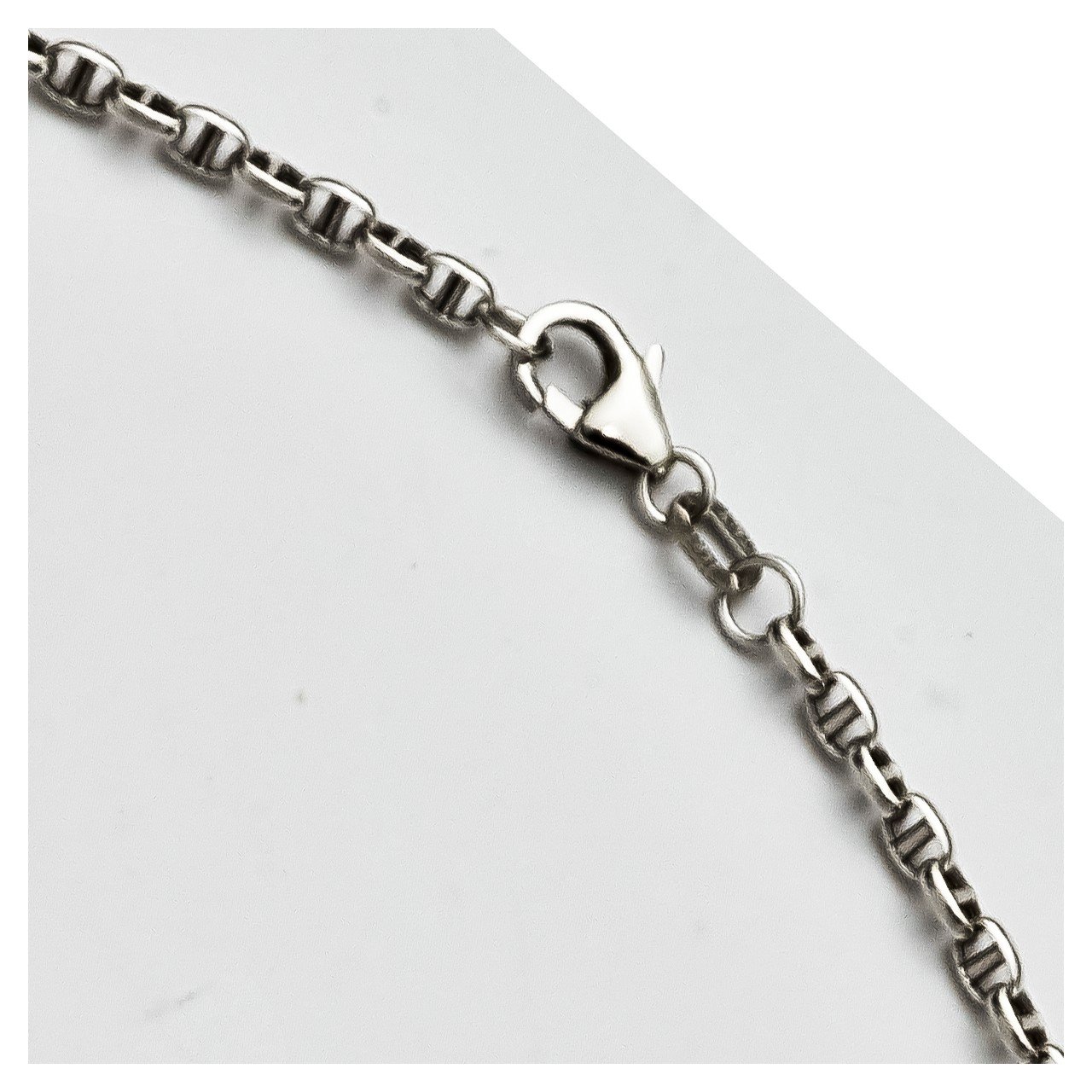 14k White Polished Cable Anchor 24in Chain-1