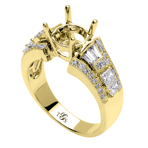 14K Gold Engagement Ring (Rose, White, Yellow)-2