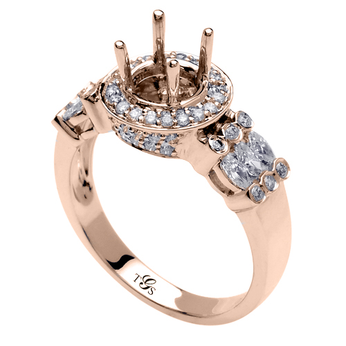 14K Gold Engagement Ring (Rose, White, Yellow)-1