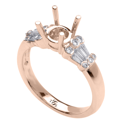 14K Gold Engagement Ring (Rose, White, Yellow)-1