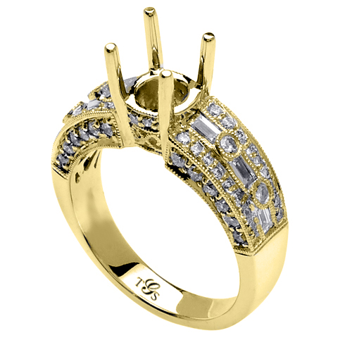 14K Gold And Natural Diamond Engagement Ring (Rose, White, Yellow)-1