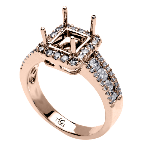 14K Gold Engagement Ring (Rose, White, Yellow)-2