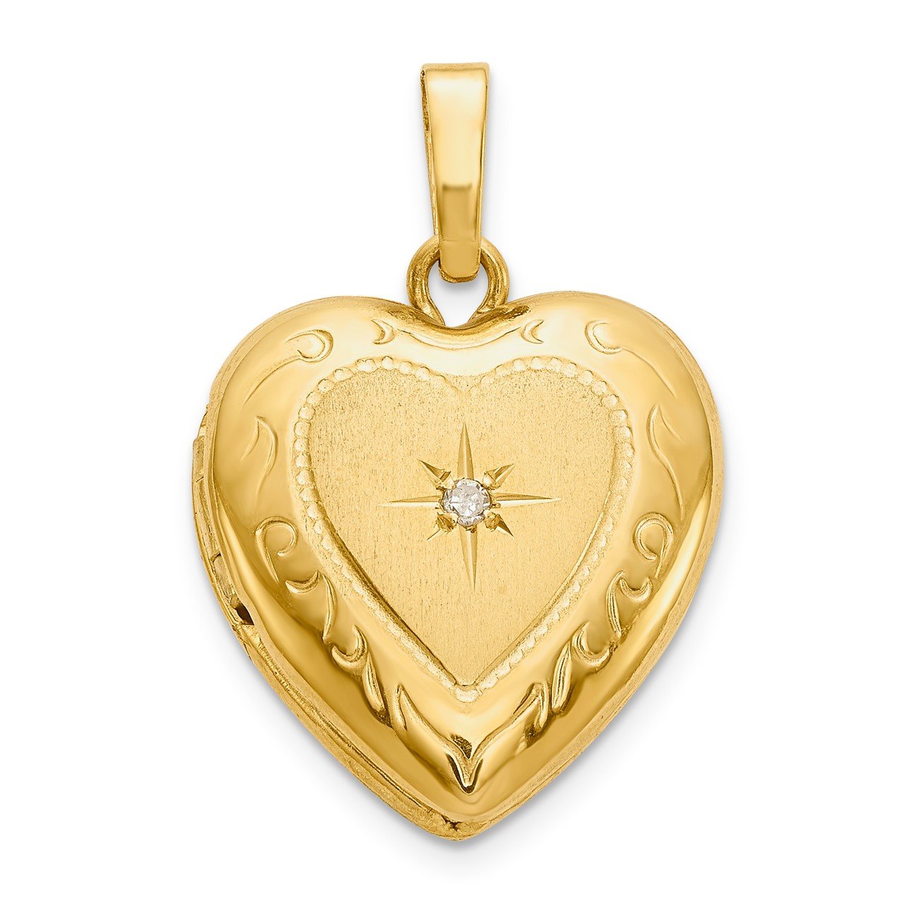 14K CZ HEART LOCKET