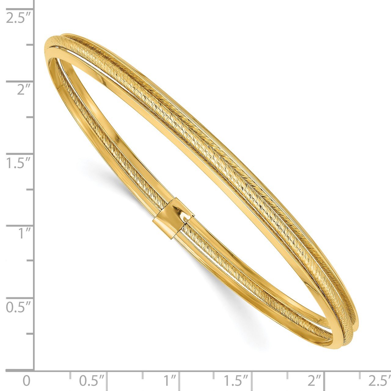 Leslie's 14K Polished Textured Bangle-1