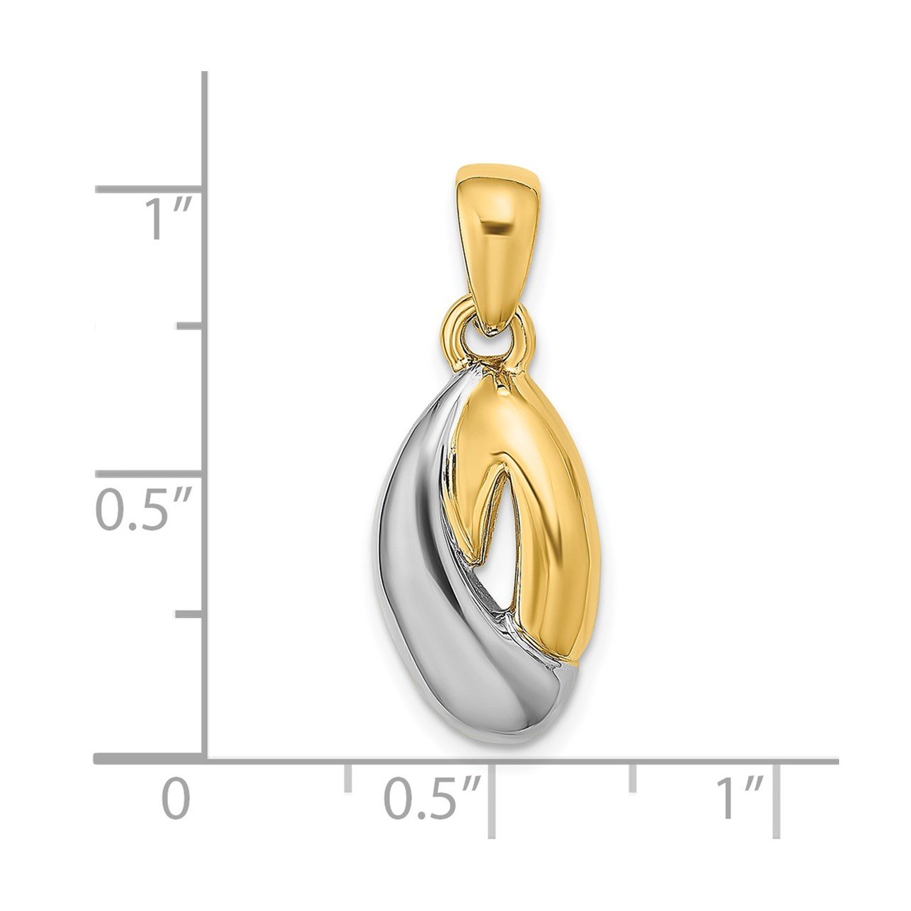 14k Two-Tone Oval Fashion Pendant-2