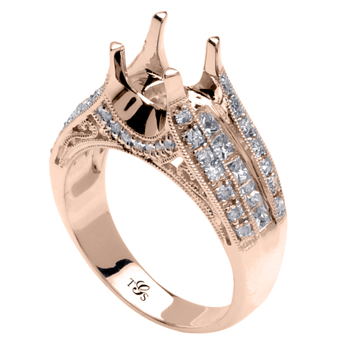 14K Gold Engagement Ring (Rose, White, Yellow)-1