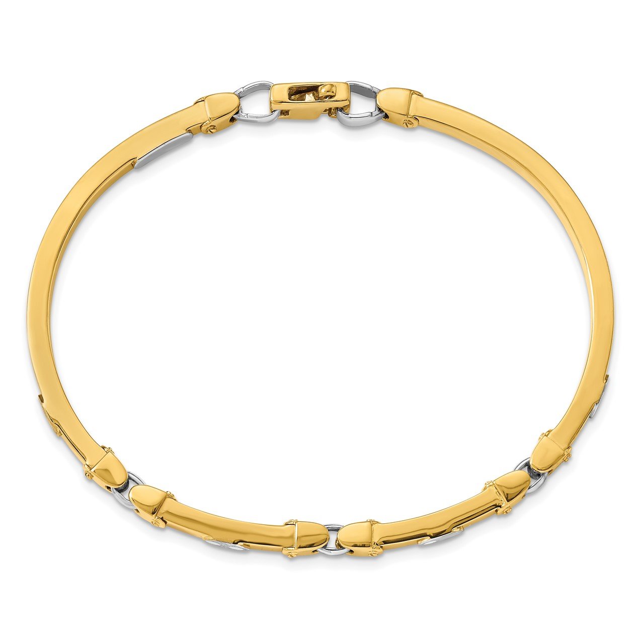 Leslie's 14k Two-tone Polished and Brushed Bangle-1