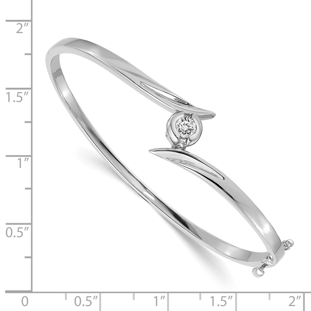 14k White Gold AA Hinged Bangle-1