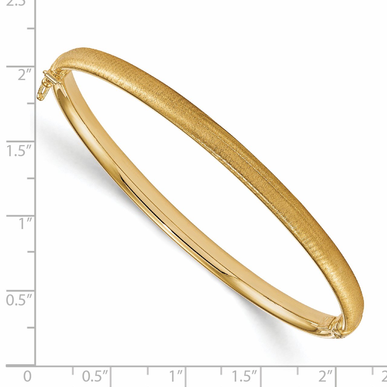 Leslie's 14K Polished and Brushed Hinged Bangle-1