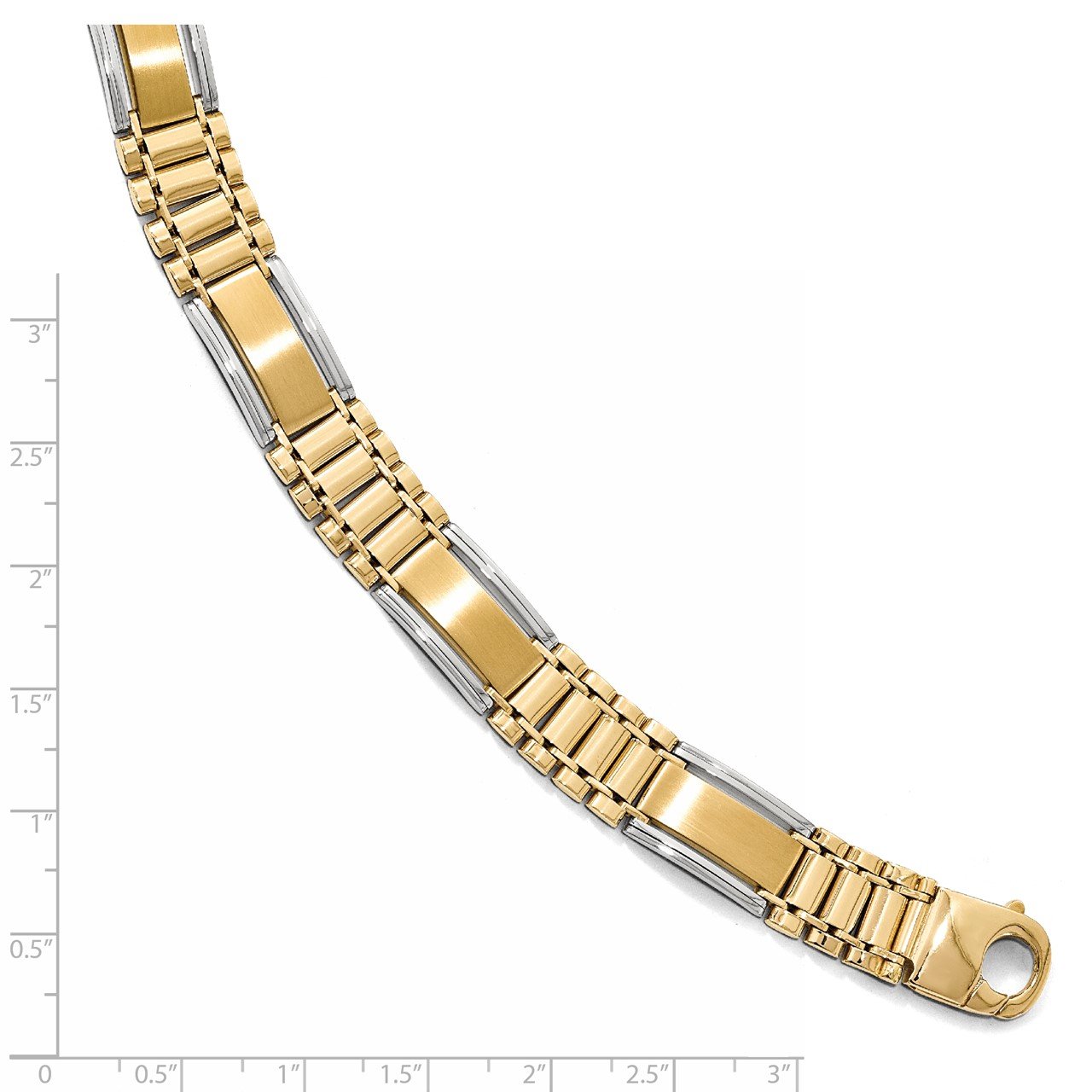 Leslie's 14K Two-tone Polished and Satin Men's Bracelet-1