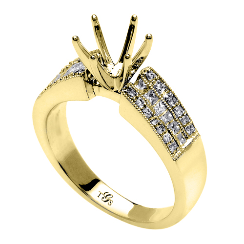 14K Gold Engagement Ring (Rose, White, Yellow)-1