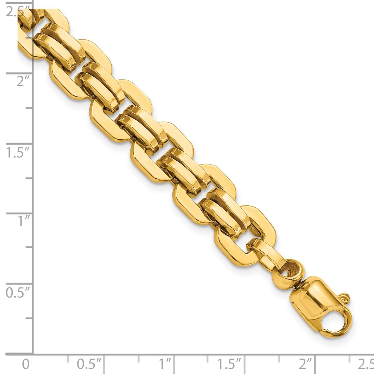 Leslie's 14K Men's Polished Fancy Link Bracelet-2