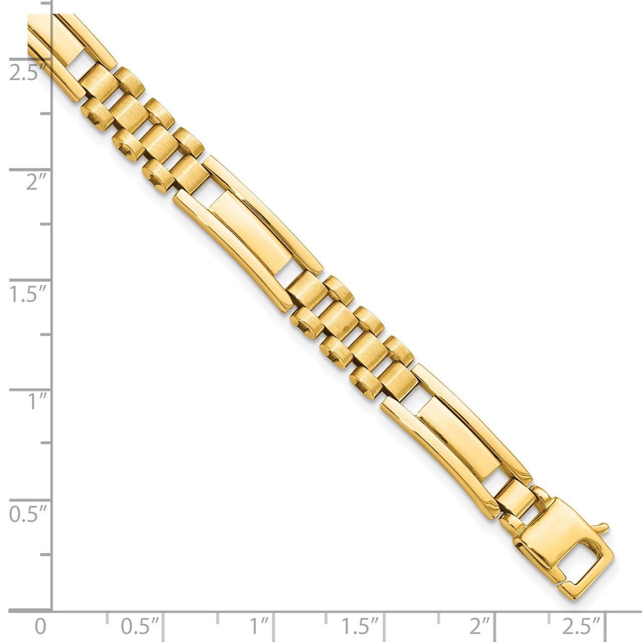 Leslie's 14K Polished and Brushed Men's Bracelet-3