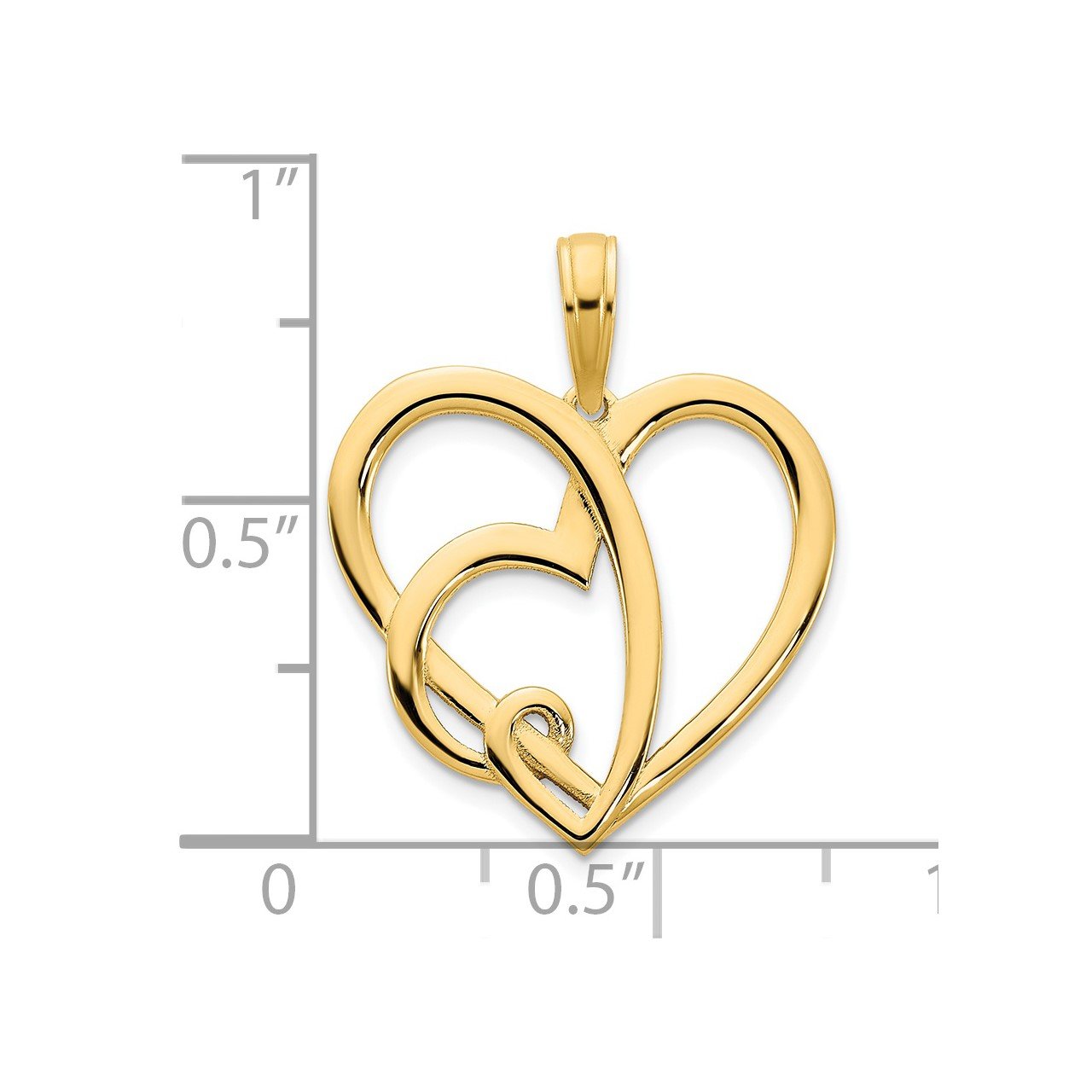 14k Heart in a Heart Pendant-2