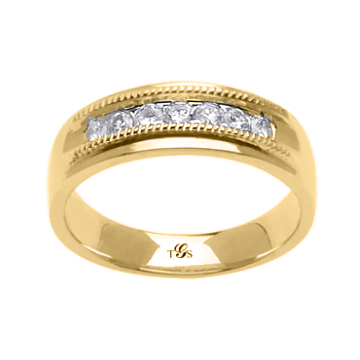 14k White / Yellow / Rose Gold Diamond Men Band-2