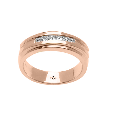 14k White / Yellow / Rose Gold Men Band-1