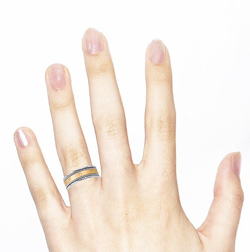 14k Two-Tone Gold Natural Diamond Unisex Band-1