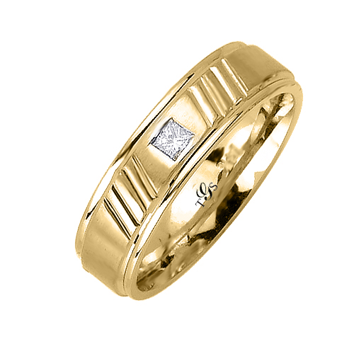 14k White/Yellow/Rose Gold Natural Diamond Unisex Band-1