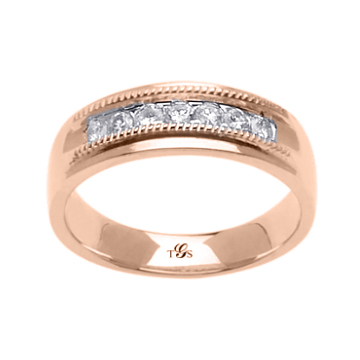 14k White / Yellow / Rose Gold Diamond Men Band-1