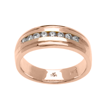 14k White / Yellow / Rose Gold Diamond Men Band-0