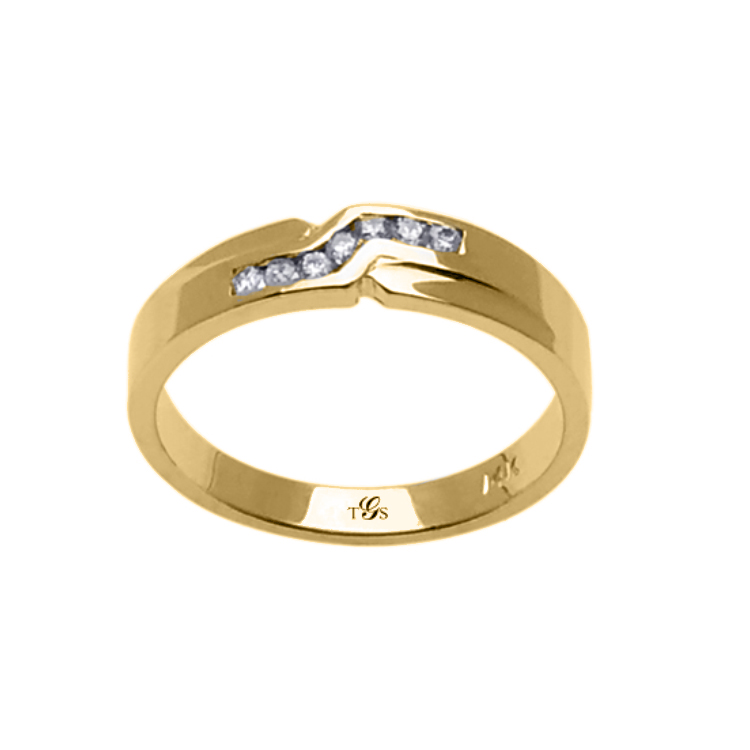 14k White / Yellow / Rose Gold Diamond Men Band-1