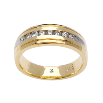 14k White / Yellow / Rose Gold Diamond Men Band-1