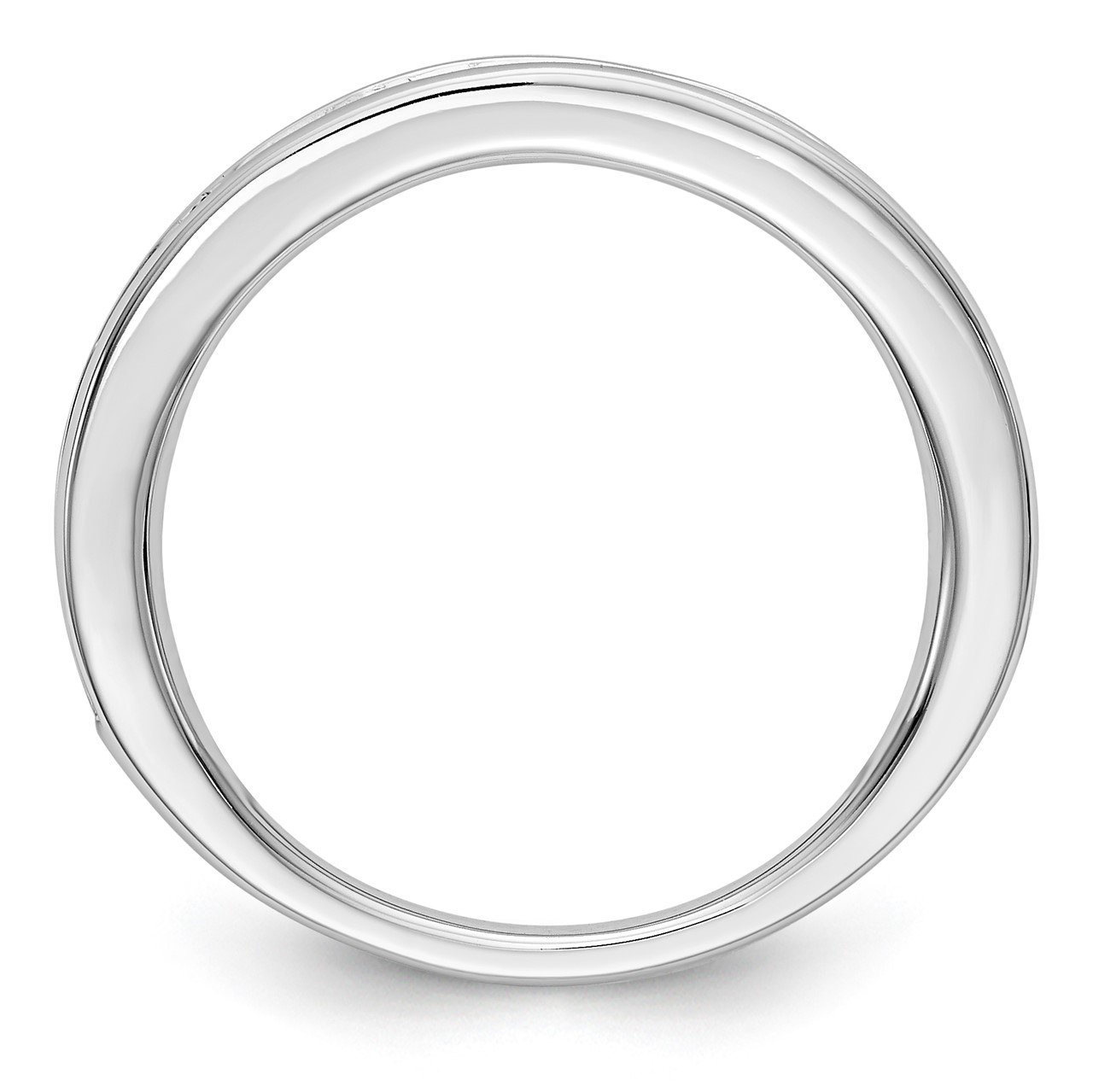 14k White Gold Emerald Band-1