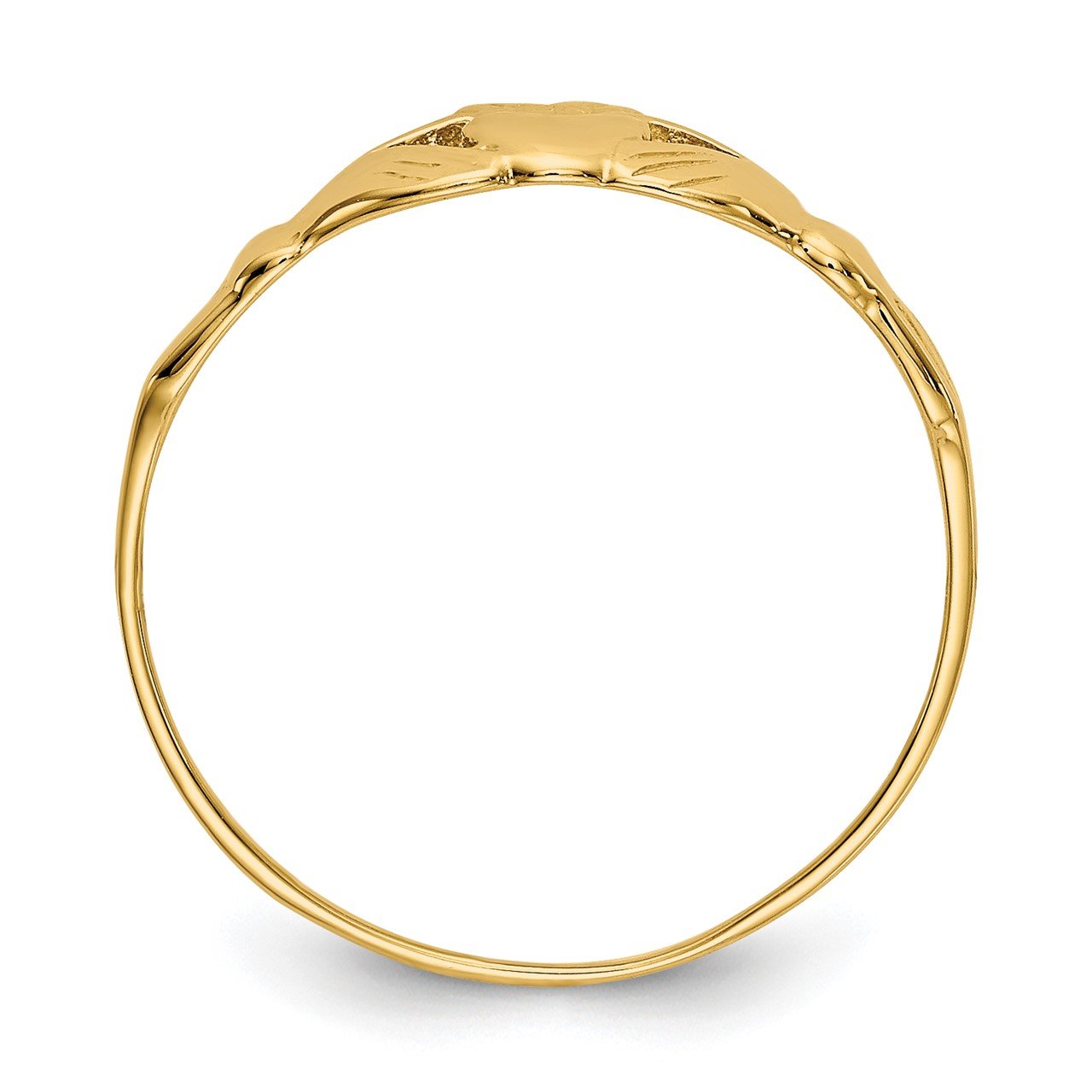 14k Childs Polished Claddagh Ring-1