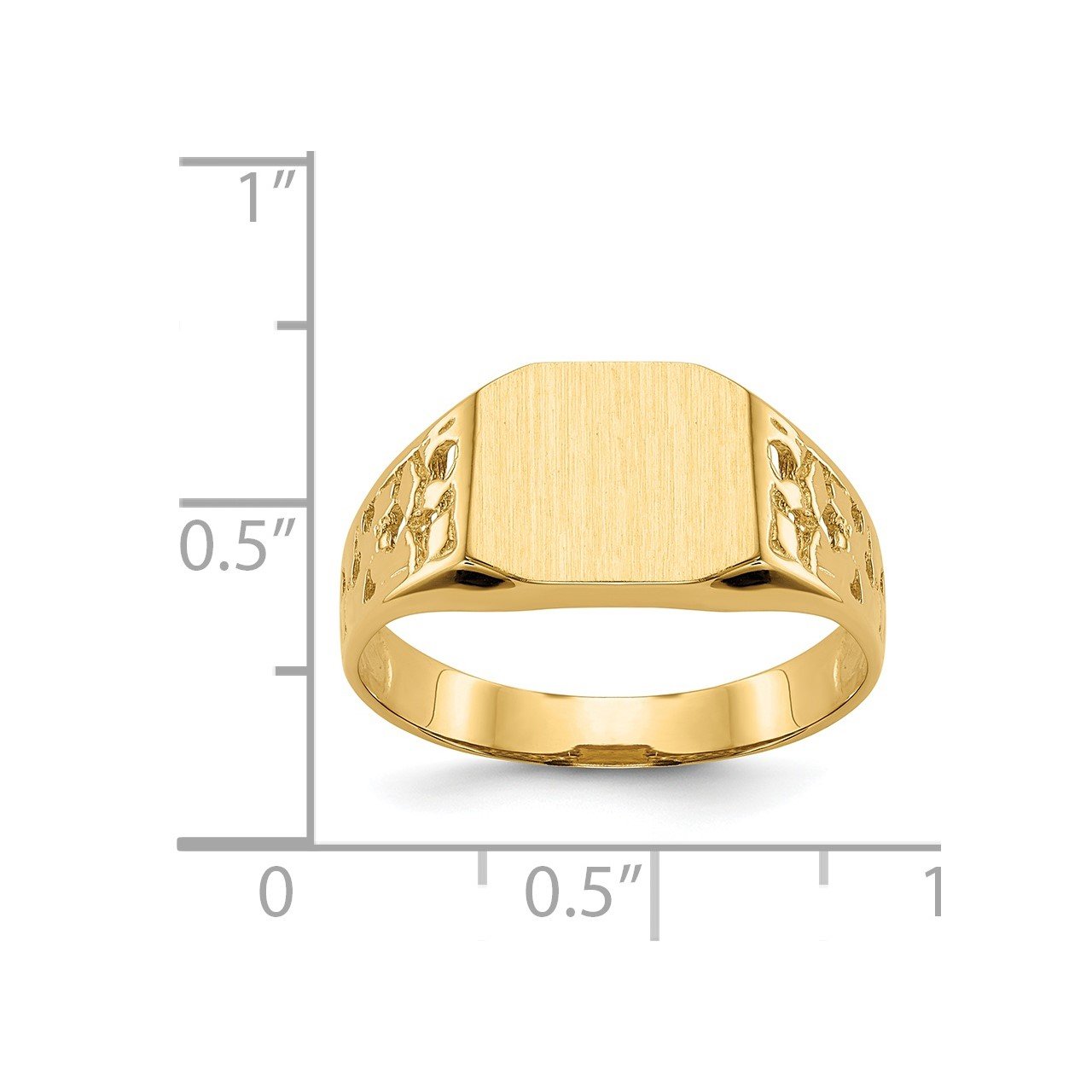14k 9.0x10.5mm Open Back Men's Signet Ring-6