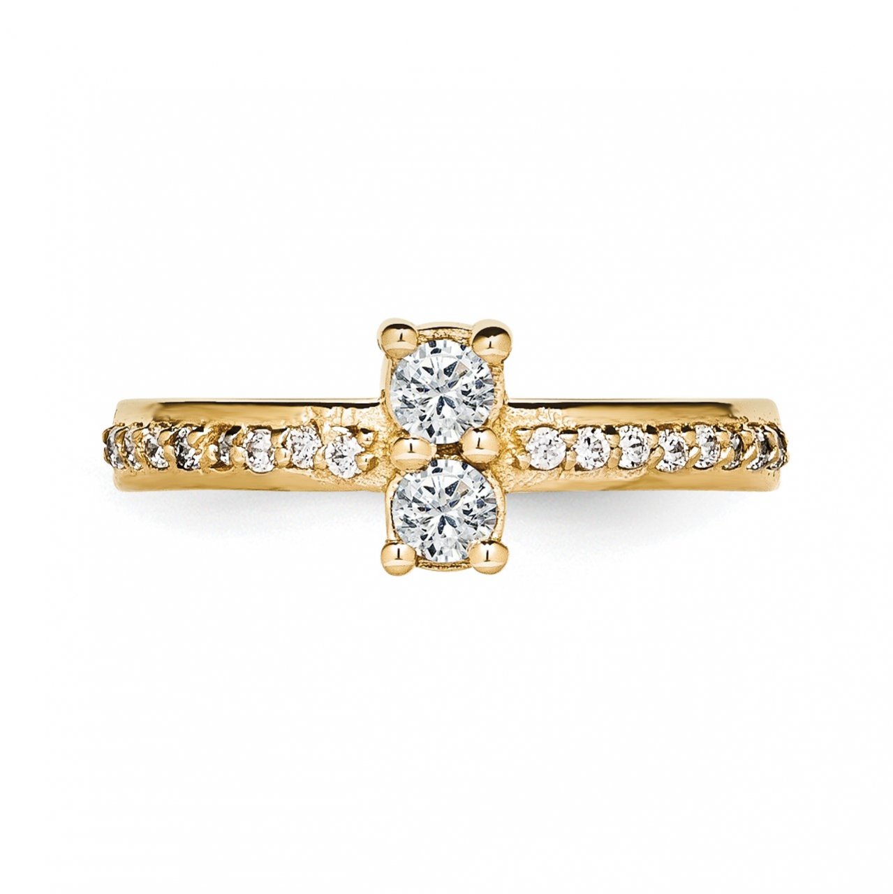 14ky AAA Diamond 2-stone Ring Semi-Mount - 4.8 mm center stones-4