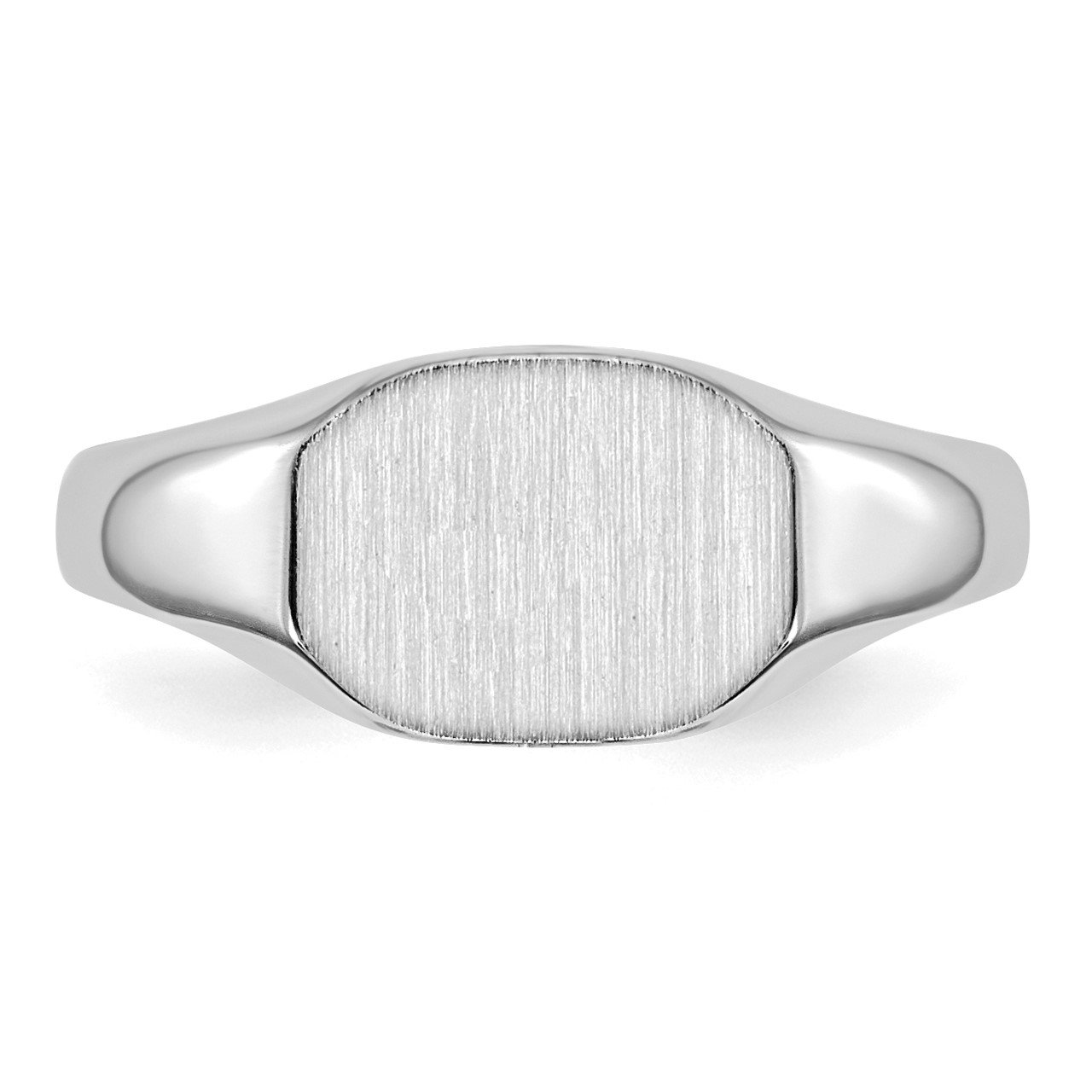 14k White Gold 8.0x6.5mm Open Back Child's Signet Ring-3