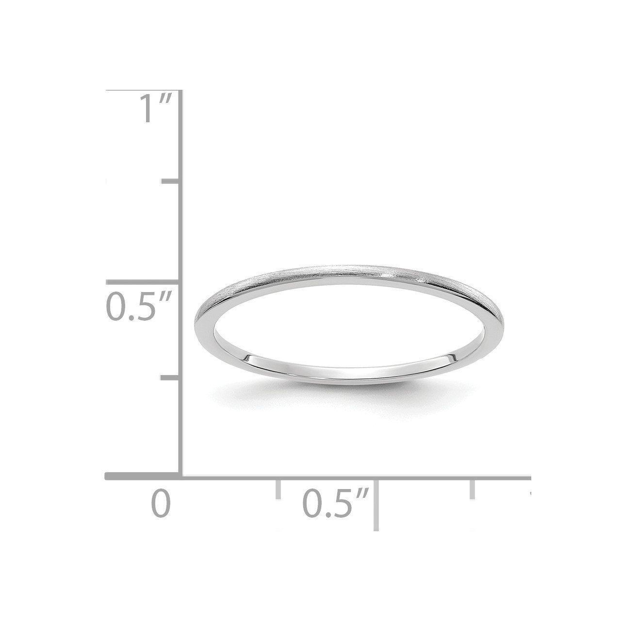 14K White Gold 1.2mm Half Round Satin Stackable Band-3