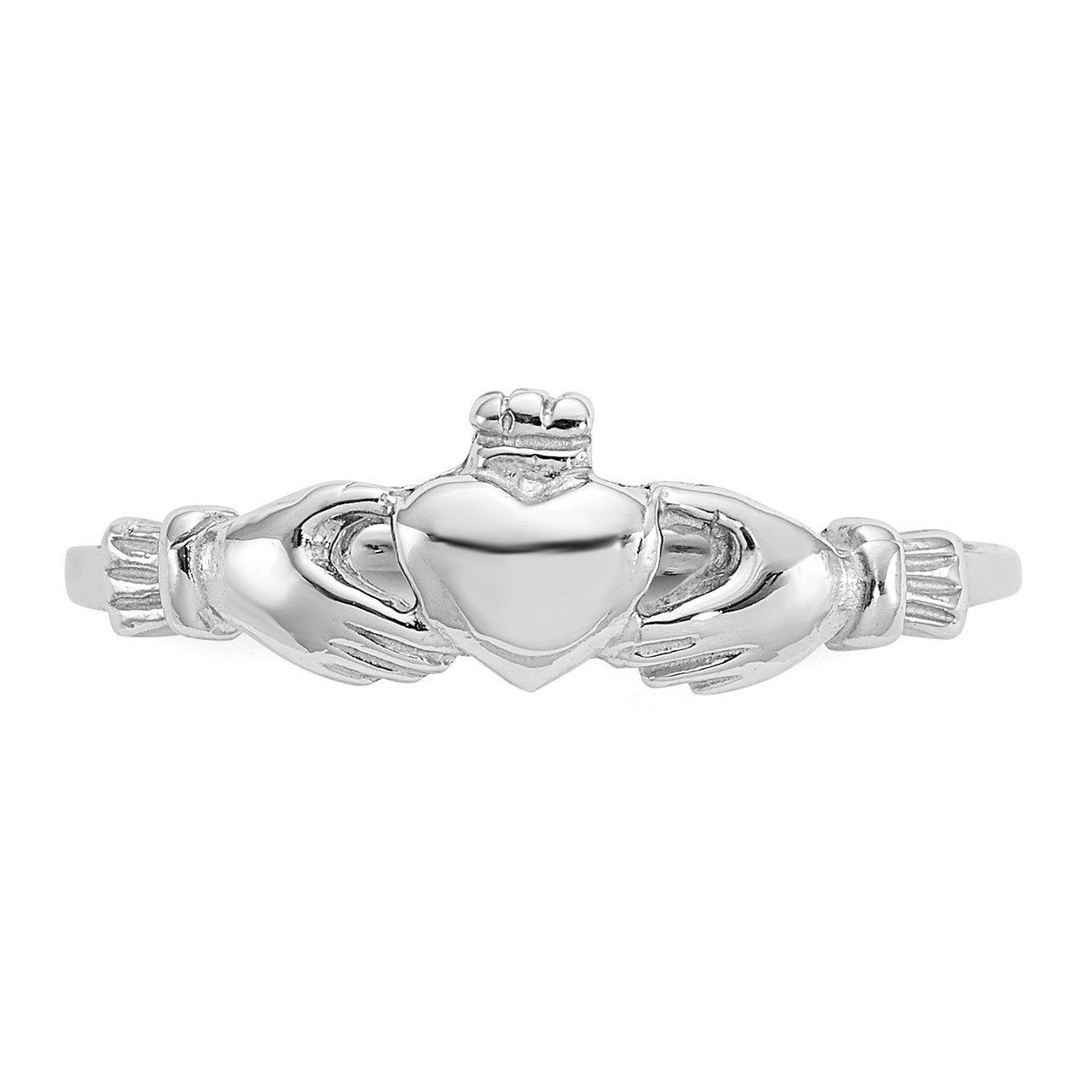 14k White Gold Child's Claddagh Ring-4