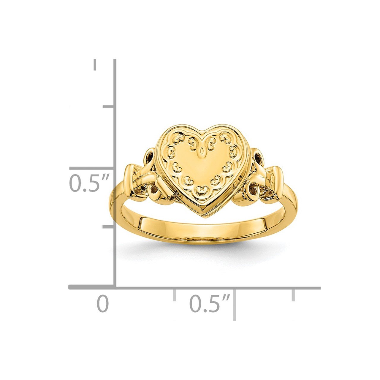 14ky 10mm Heart Shaped (8x8mm Photos) Locket Ring-2