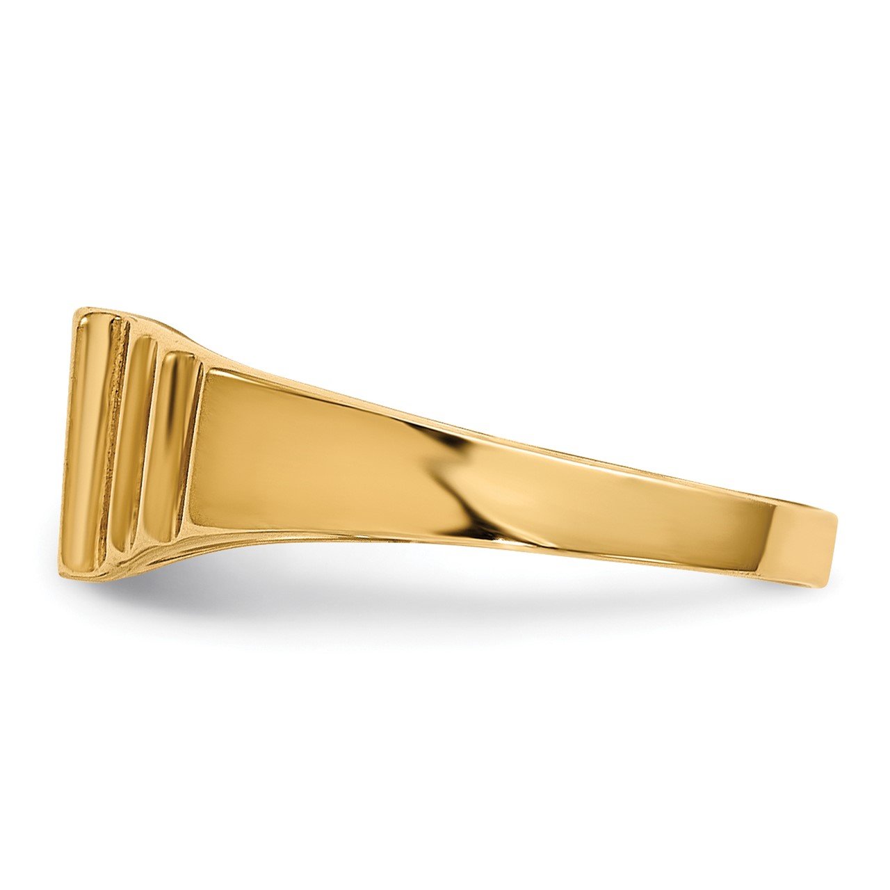 14K Rectangular Satin Baby Signet Ring-2