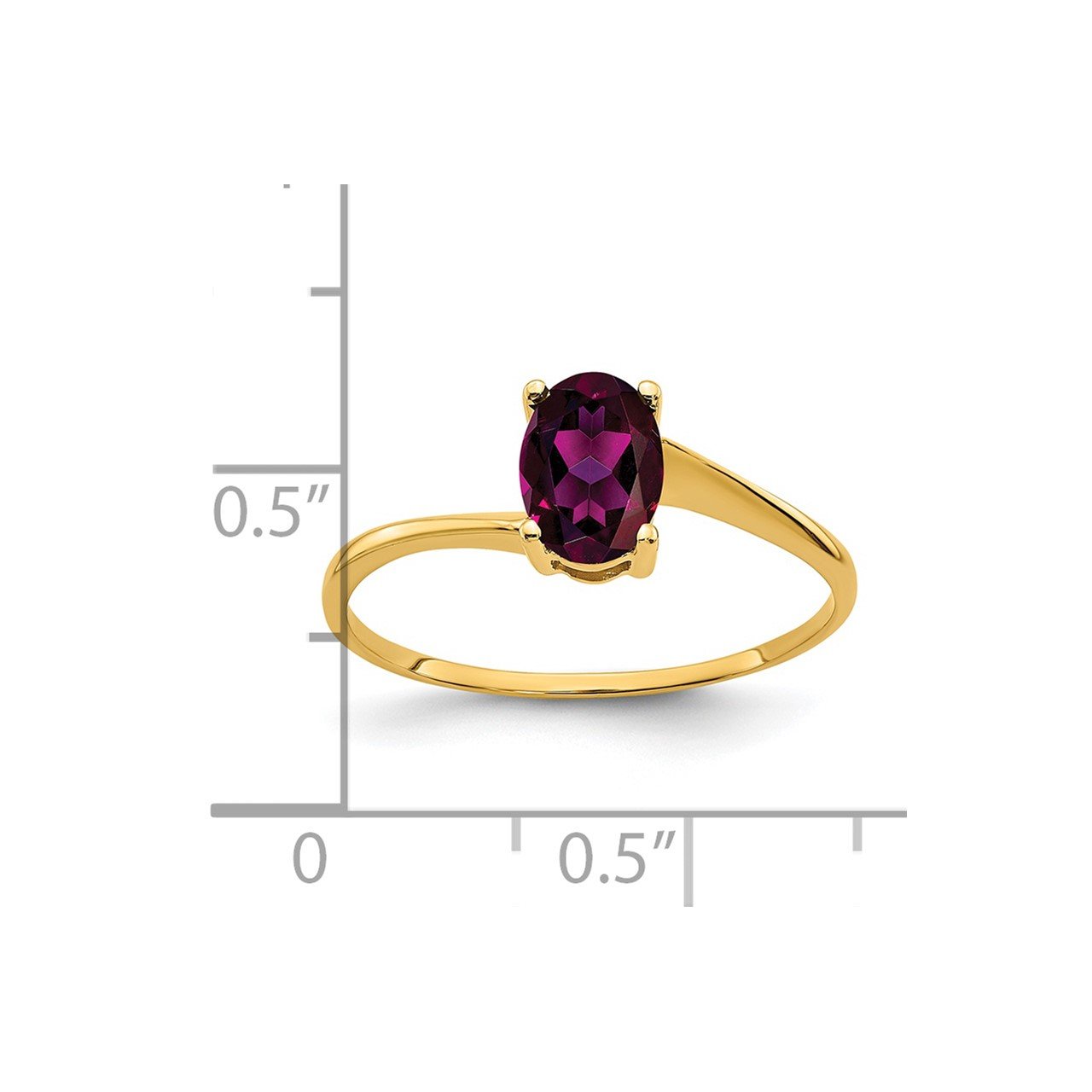 14k 7x5mm Oval Rhodolite Garnet ring-4