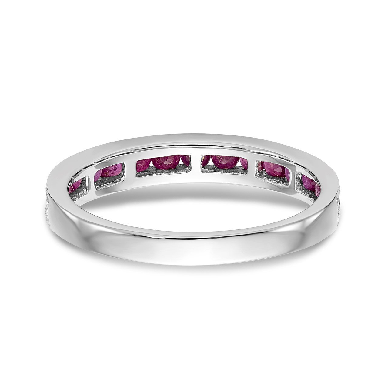 14k White Gold Ruby Band-4
