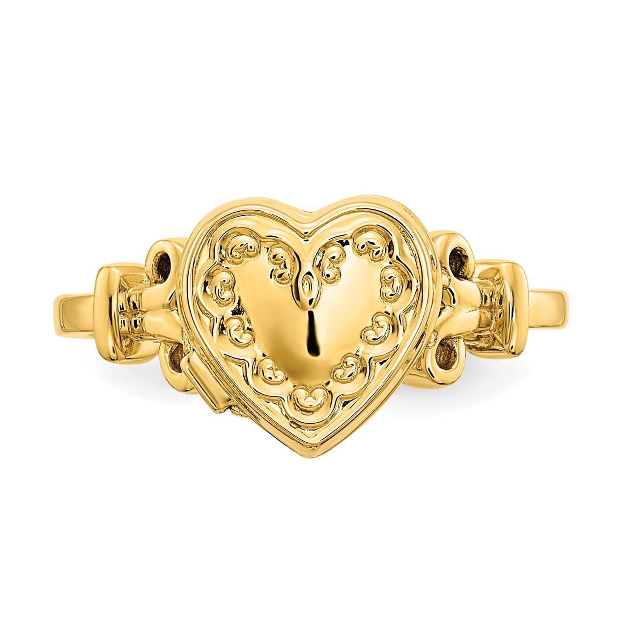 14ky 10mm Heart Shaped (8x8mm Photos) Locket Ring-4