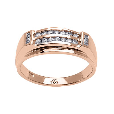14k  Yellow / White / Rose Gold Diamond Band-1