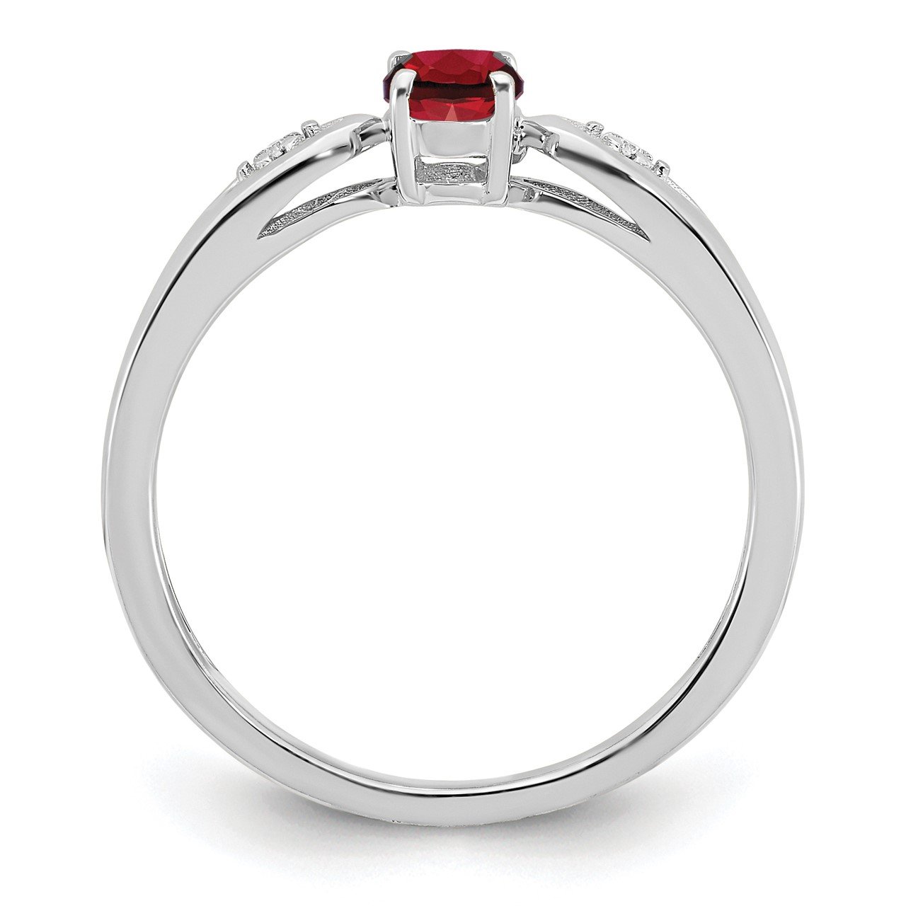 14k White Gold Garnet and Diamond Ring-1