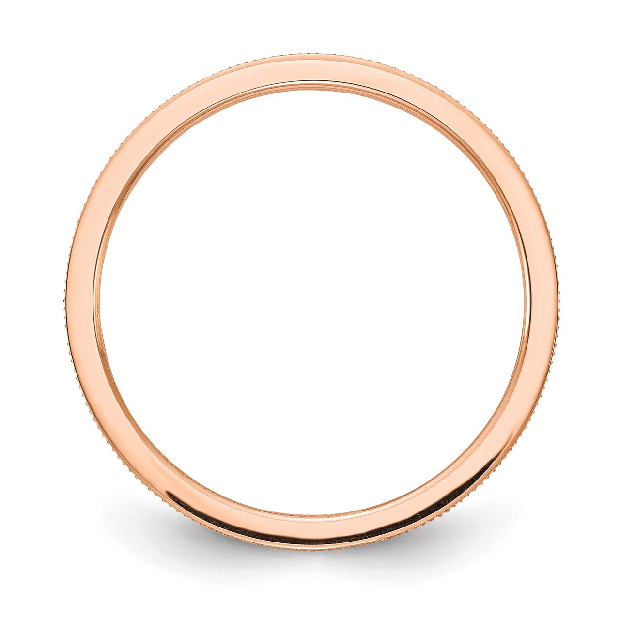 14K Rose Gold 1.2mm Line Pattern Stackable Band-1